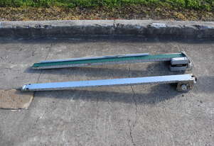 Pair of Motorised Narrow Belt Conveyors - 1.5m long