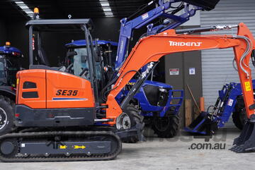 TRIDENT 3.8T excavator with 350mm, 500mm, 700mm and 1000mm Bucket, Thumb Grab, Ripper, quick hitch