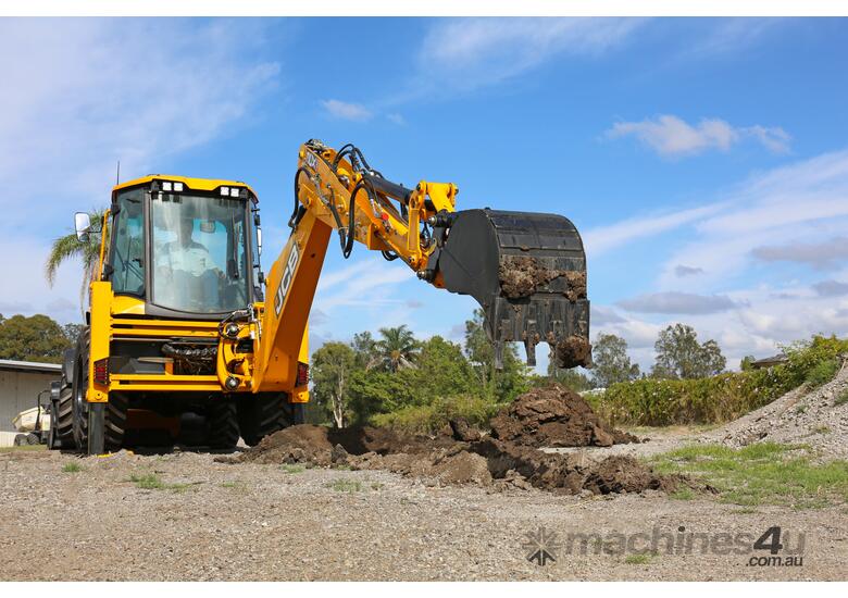 caption 2023 JCB Backhoe Loader Ex-Demo, As New Condition, Very Low Hours!