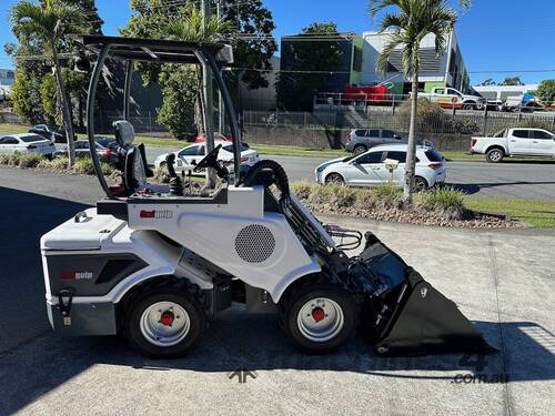 caption Electric Articulated Telescopic Loader with Forks and 4 in 1 Bucket and Mower