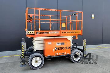 2022 Snorkel S2770RT 27ft Wide Deck Diesel Scissor Lift Robust Off-Road Mobility!