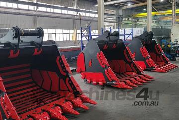 Roo Attachments Rock Buckets to Suit 50T Excavator - 1800 mm Wide