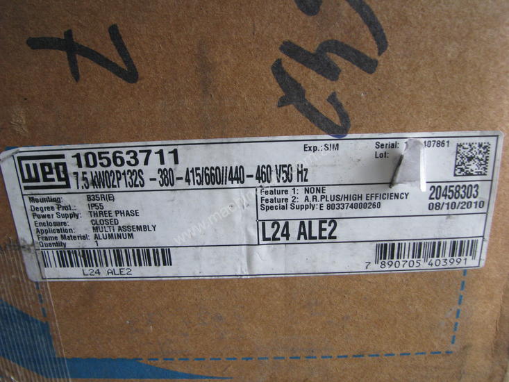 NEW UNUSED WEG Electric Motor 7.5kW 415V 