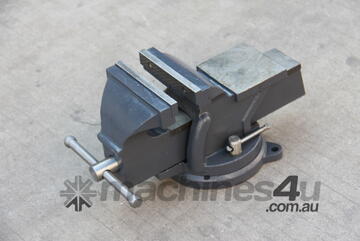 Heavy Duty 125mm Swivel Base Bench Vice with Anvil HPS-125, Forge-hardened Serrated Steel Jaws