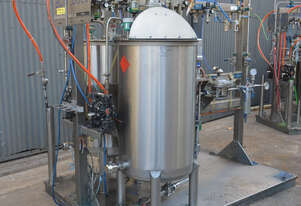 Dual 315L stainless vessel paint mixing kitchen pump station Graco president