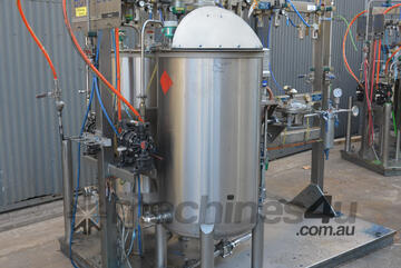 Dual 315L stainless vessel paint mixing kitchen pump station Graco president