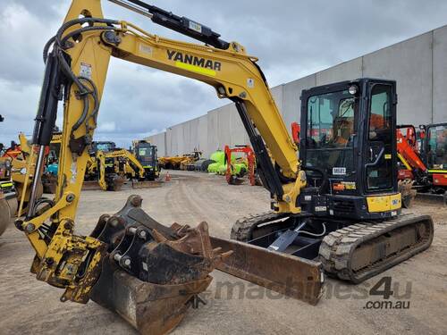 2020 YANMAR VIO55-6 EXCAVATOR WITH TILT HITCH, RUBBER TRACKS AND LOW 750 HOURS