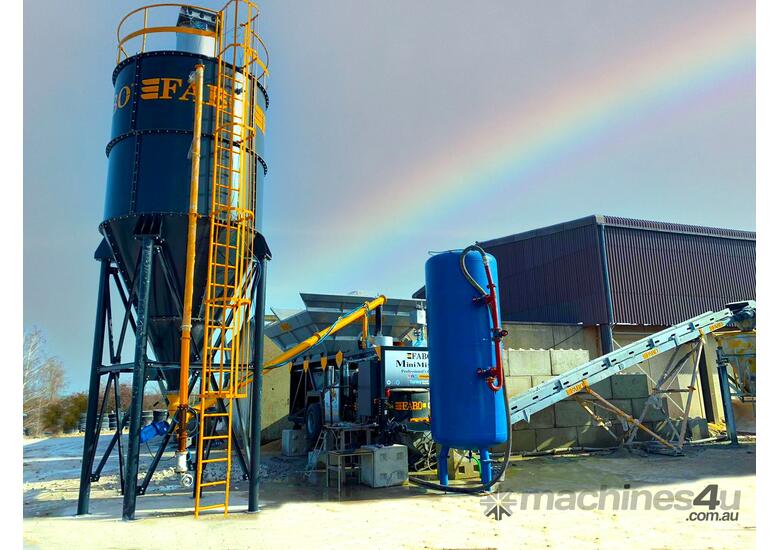 caption MOBILE CONCRETE PLANT CONTAINER TYPE 30 M3/H FABO MINIMIX