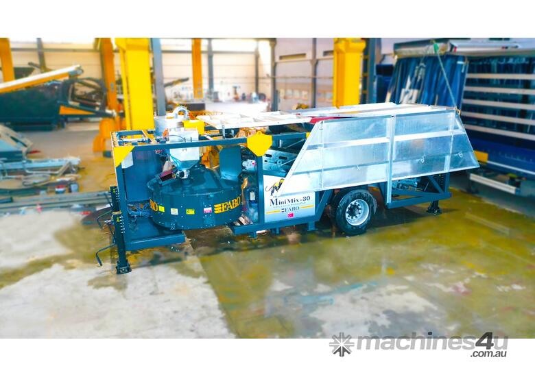 caption MOBILE CONCRETE PLANT CONTAINER TYPE 30 M3/H FABO MINIMIX