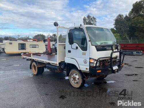 2006 Isuzu NPR Flatbed Crane Truck