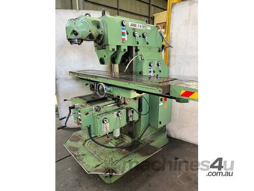 caption Jarbe F4-CM universal Ram Head Milling Machine With DRO and Tooling