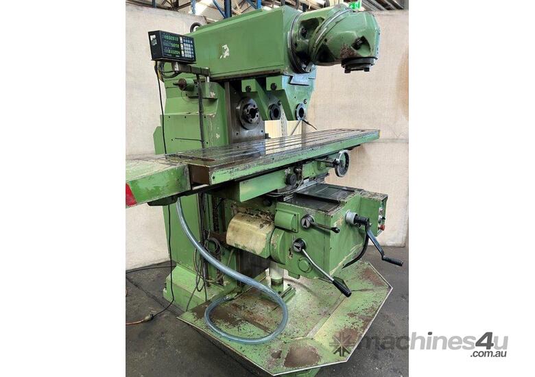 caption Jarbe F4-CM universal Ram Head Milling Machine With DRO and Tooling