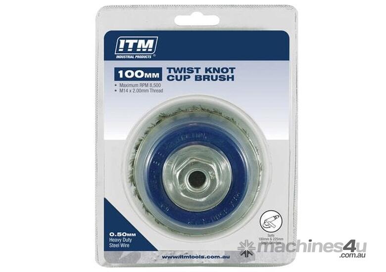 caption Twist Knot Cup Brush Steel 100mm, M14X2mm Thread - TM7000-100 by ITM