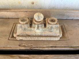 ANTIQUE DESK WITH INK WELL, NEEDS REPAIR - picture0' - Click to enlarge