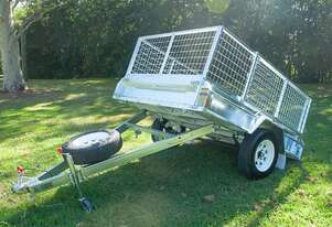 8x5 Single Axle Galvanised Tilting Box Trailer 750KG ATM (Price shown Without Cage)