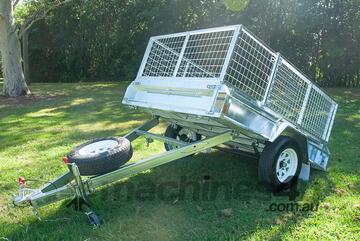 8x5 Single Axle Galvanised Tilting Box Trailer 750KG ATM (Price shown Without Cage)