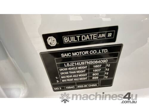 2022 MG MG3 Core Hatch Petrol (Auto)