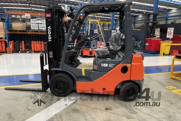 TOYOTA 2018 MODEL 8FG18 DELUXE MODEL S/N 63780 LPG 4.3M CONTAINER MAST 1.8 TON 1800 KG CAPACITY