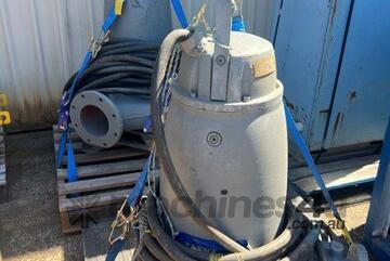 Twin Flygt 3202 180 submersible pumps 45kw 1475rpm, with starter box.