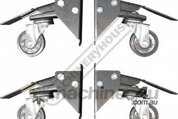 CW-63 Caster Wheels - Side Mount 63mm Wheels Foot Lock & Lift Release