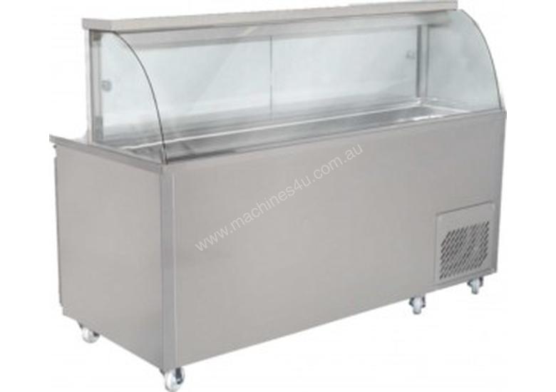 caption Woodson Curved Glass Sandwich Preparation Fridge
