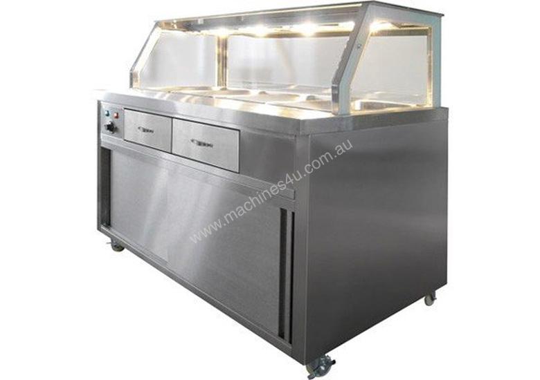 caption F.E.D. PG150FE-Y Heated Bain Marie Glass Top Food Display