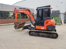 USED 2015 KUBOTA U55-4 EXCAVATOR WITH FULL A/C CAB, HITCH AND BUCKETS. 3525 HRS - picture0' - Click to enlarge