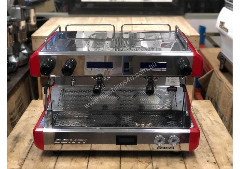 caption BOEMA CONTI CC100 2 GROUP RED ESPRESSO COFFEE MACHINE