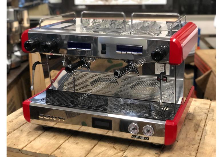 caption BOEMA CONTI CC100 2 GROUP RED ESPRESSO COFFEE MACHINE