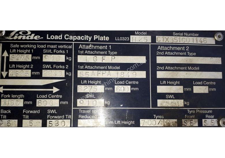 caption Used Forklift: H25T Genuine Preowned Linde 2.5t