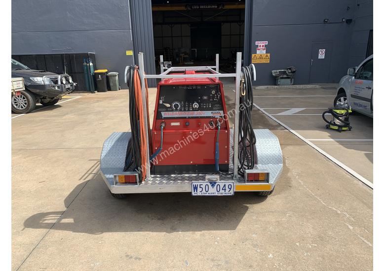 caption Lincoln Electric Weldanpower 350+ Welder and generator 3 phase. Trailer Included