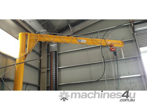 Modular Cranes 350kg Jib Crane w/ Elephant FB-3 Electric Chain Hoist 6mt high and wide
