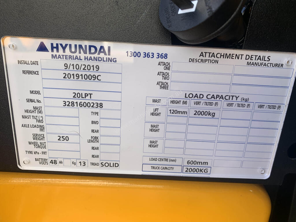 New 2019 hyundai 20LPT Powered Pallet Trucks in MINCHINBURY, NSW