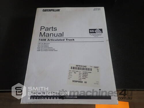 Buy Used CATERPILLAR 740B ARTICULATED TRUCK SERVICE PARTS MANUALS Truck ...