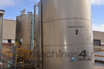 23000L Stainless Steel Demineralised Water Wine Tank Vessel with valves pipes
