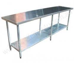 caption Brayco 2496 Flat Top Stainless Steel Bench (610mmW
