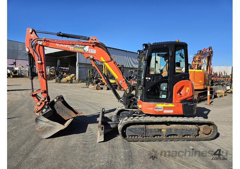 caption 2022 KUBOTA U55-4 55T EXCAVATOR WITH A/C CAB AND LOW 950 HOURS