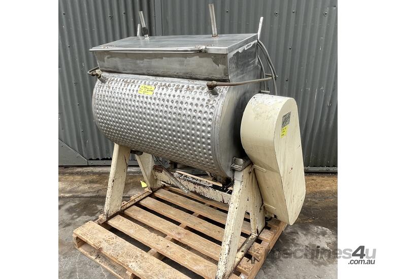 caption SMALL & SHATTELL ROTARY PADDLE MIXER STAINLESS DIMPLE JACKETED COOLING Confectionary