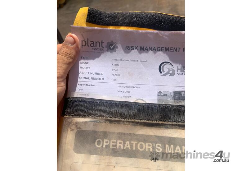 caption Kubota Tracked Skid Steer SVL75 w/ 4000 Hours