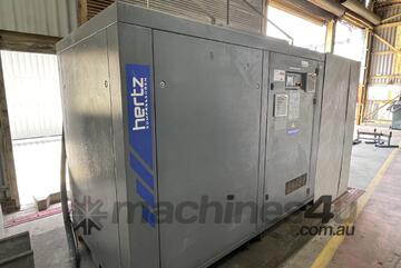 90kW Rotary Screw Air Compressor c/w Receiver, Dryer, Pipework