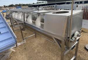 Spiral Offal cooler 500mm auger x 4.2m long Stainless Steel