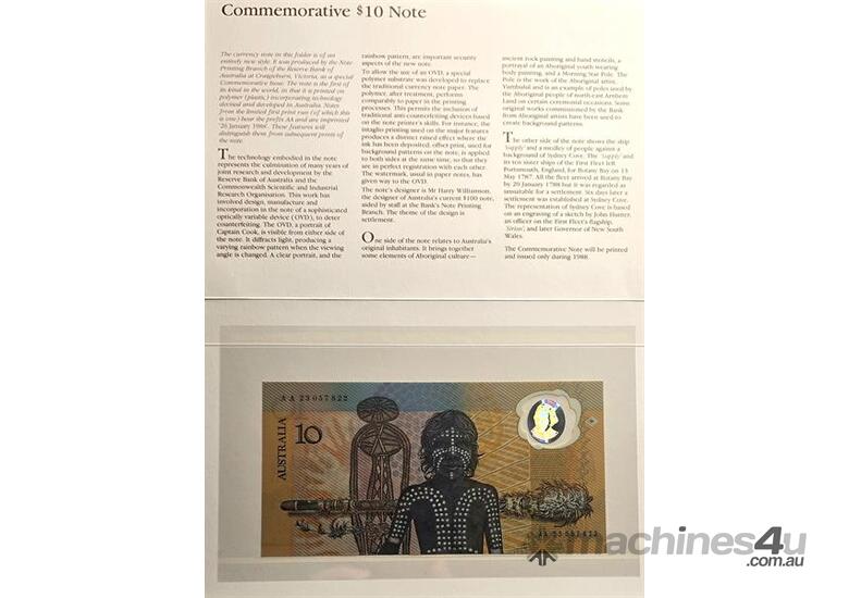caption AA' PREFIX FIRST POLYMER $10 BANKNOTE