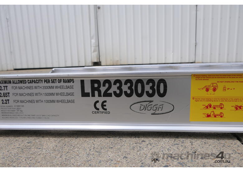3.0m, 2200Kg - Digga Ezi-Loada Aluminium Loading Ramp - WA STOCK