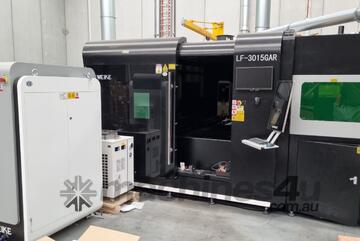 Gweike 2kW LF-3015GAR IPG Sheet and Tube Fiber Laser Machine, Compressor Lifting Jib and Air Filter
