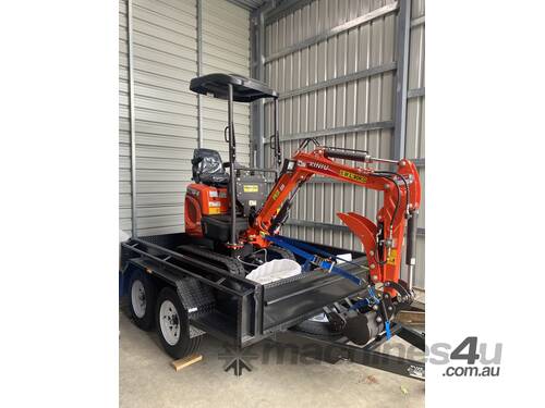 Mini Excavator 1.2 T Rhinoceros XN12-8 & Tandem Trailer - Our Best Seller!