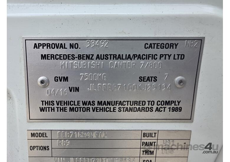 caption 2016 Fuso Canter 815 4x2 Dual Cab Tipper w/Crane (Council Asset)