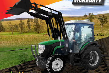 AgKing - 60HP Tractor A/C Cabin 4WD AK604 with FEL & 4in1 bucket and 5ft Slasher