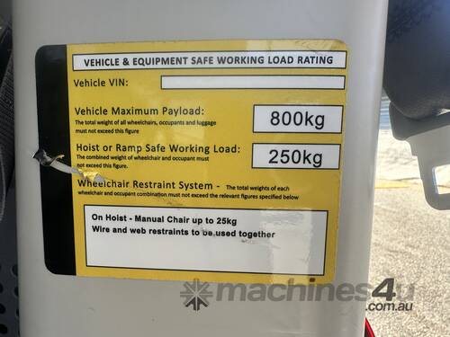 2016 Toyota Hiace  Petrol with Wheelchair Lift