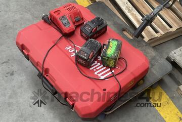 Milwaukee Carry Case With 3x Batteries and 1x Battery Charger