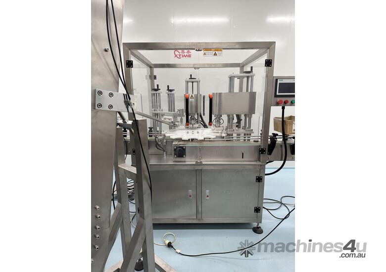 Twin-Head Automatic Rotary Capping Machine – Used – With Tooling for 70mm, 89mm, 100mm Lids